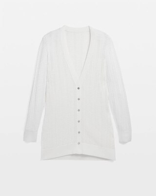 HOUSE BUTTON CARDIGAN (WHITE) - GLOWNY